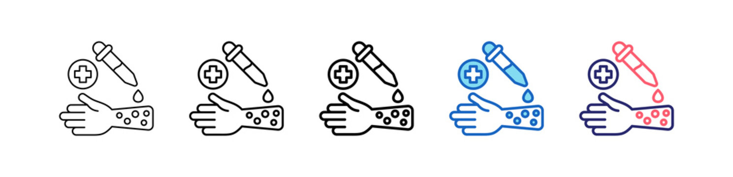 Allergy Test Icon In 5 Different Styles Set Collection.   