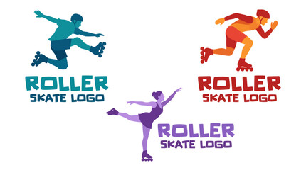 A vibrant and energetic roller skate logo showcasing skaters in motion, capturing the spirit of fun, freedom, and the exhilarating nature of roller skating. © Jingzhan