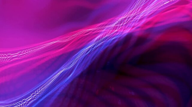 Modern wire frame waves. Digital tetchy dot animation.