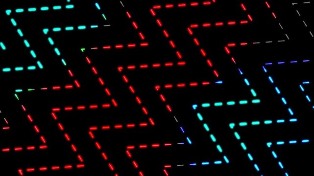 Glowing dash waves. Futuristic colorful motion.