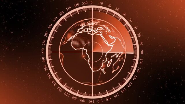 Colorful techy earth map globe. Abstract colorful particles earth globe animation.