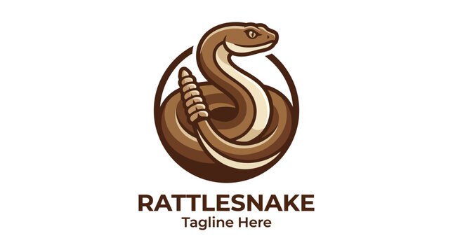 The logo showcases a stylized rattlesnake coiled around a design element, conveying a wild and adventurous feeling, perfect for wildlife or nature-themed branding.