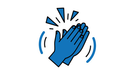 Fototapeta premium Clapping hands icon with sound waves