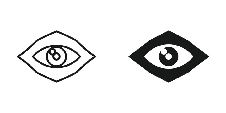 Evil eye symbol in black and white minimalist style