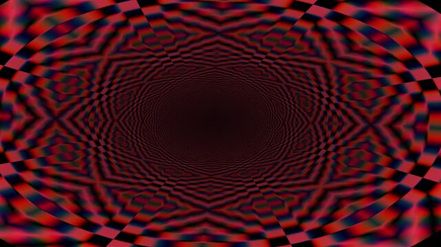 Deep red circular distortion wave illusion rotating seamless abstract video background hypnotic vortex motion dynamic swirl loop pattern radial ripple optical effect fluid energy dark gradient 