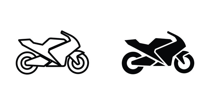 Modern motorcycle and scooter vector icons set