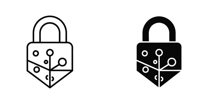Open and closed padlock icons in contrasting colors