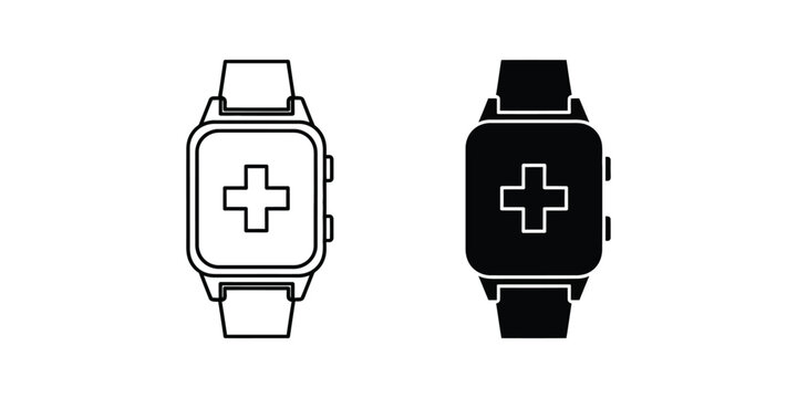 Apple watch faces with medical cross icons in two styles