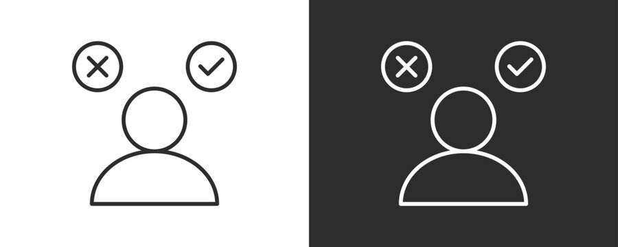 Decision Making Icon Set Vector Collection Isolated In Black And White