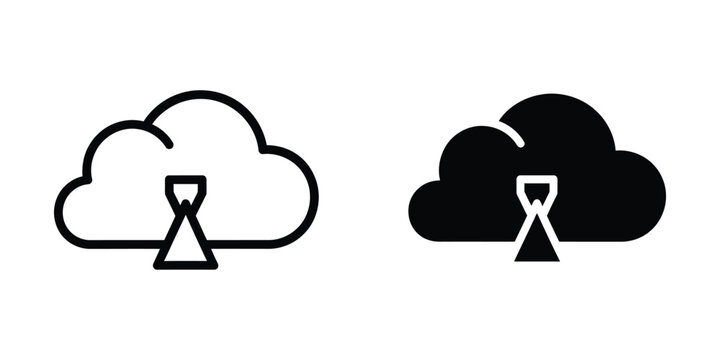 Cloud storage icon with glass and wine symbol