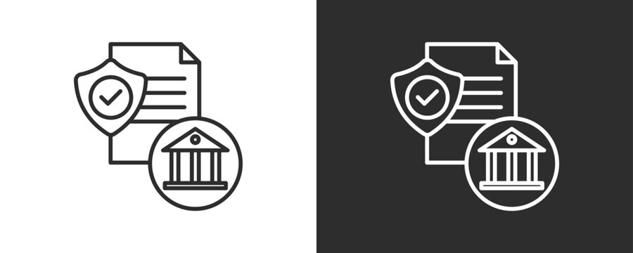Policy Documentation Icon Set Vector Collection Isolated In Black And White