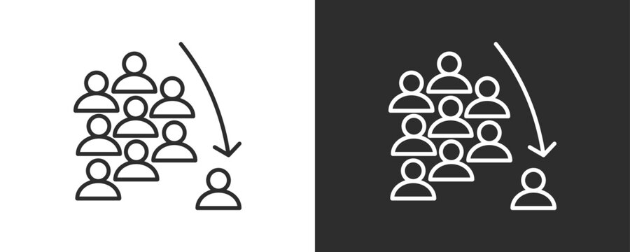 Workforce Reduction Icon Set Vector Collection Isolated In Black And White