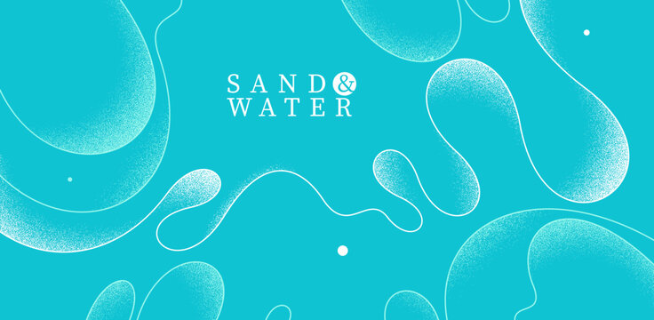 Relaxing seashore waves vector abstract background, linear curvy shaped outlines and textures art, calming and soothing ocean beach illustration wallpaper.
