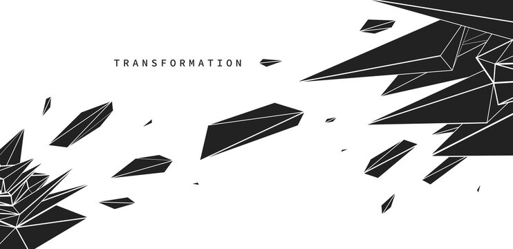 Structural transformation of fragmented forms into a coherent system, expressing process, balance, logic, and the evolution of complex integrated structure.