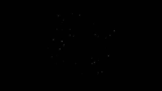 Twinkle stars line glitter sparkles, sparkling stars shine animation,  starlight dust line, fairy sparkle burst, 2D flat sparkle effect overlay on black screen background. 4k