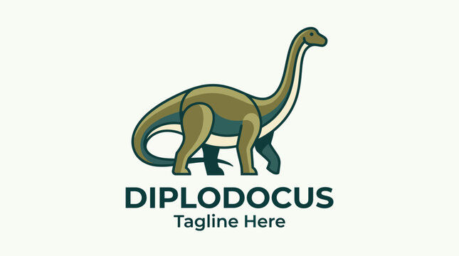 A beautifully rendered illustration of a diplodocus dinosaur, showcasing its long neck and unique shape, emphasizing its grandeur and presence in a prehistoric setting.