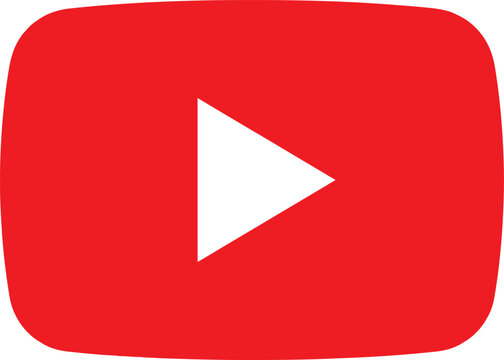 Red youtube play button icon design Vector