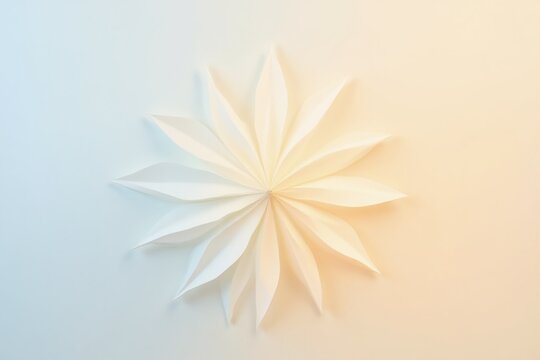 A radiating petal spoke gradient illustration background blending pale ice blue into light amber