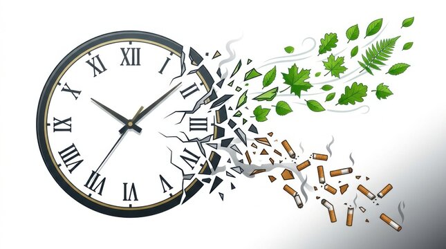 Abstract clock conceptualizing health and environmental change