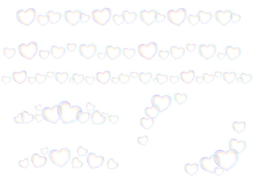 heart-shaped soap bubbles line set