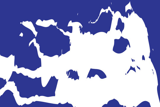 Abstract white shape isolated on transparent background a digital illustration with irregular edges and blue accents
