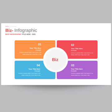 4 Step Circular Infographic Template for Business Presentation Design