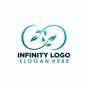 infinity and leaf logo design vector, nature elements logos