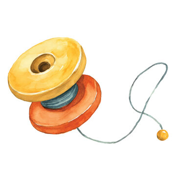 Vintage wooden yoyo with string.