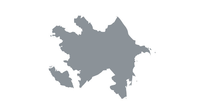 A grayscale map depicting the country of azerbaijan featuring its distinct geographical shape and borders high quality professional
