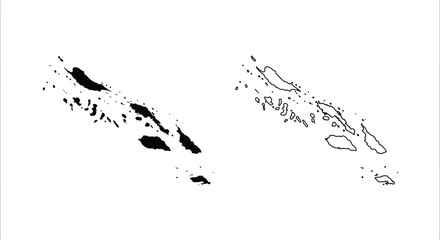 Obraz premium A stark black and white depiction showcases the geographical outline of the fiji islands archipelago high quality professional
