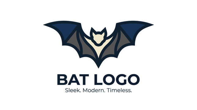 This logo features a sleek bat design, combining modern aesthetics with timeless elements, ideal for businesses aiming to convey a sense of sophistication and edge.