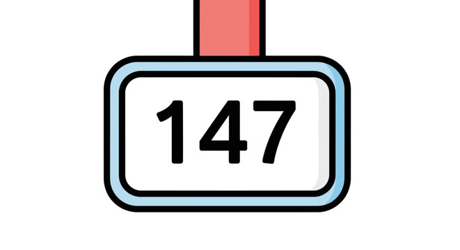 Number 147 On A Sign