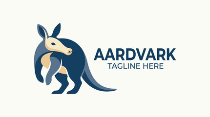 This logo illustration of an aardvark in a playful style captures the charm and uniqueness of the animal, perfect for brands emphasizing fun and creativity in nature. © Zeming