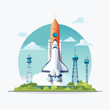 Space Shuttle Launch Illustration