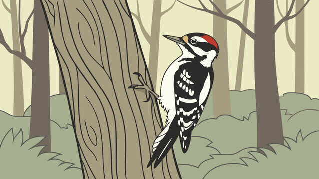 woodpecker on tree