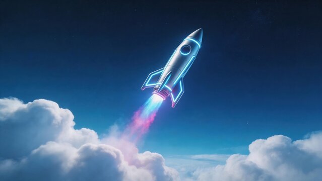 Rocket launching into space