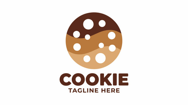 This image features a modern cookie logo design emphasizing candy color themes, ideal for businesses related to baking, cafes, or dessert shops looking for branding.