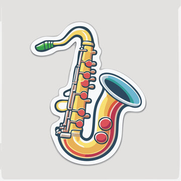 Cartoon Saxophone Illustration