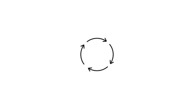 Continuous circular arrow animation rotating loop continuous motion infinite loop spinning circular movement