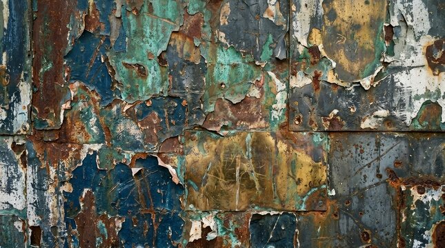 Weathered Paint Layers On Distressed Metal Surface Texture