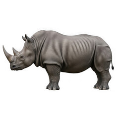 Obraz premium A large gray rhinoceros standing still