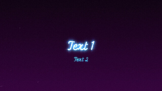 Retro Neon Flickering Text Title with Vintage Grain and Glow