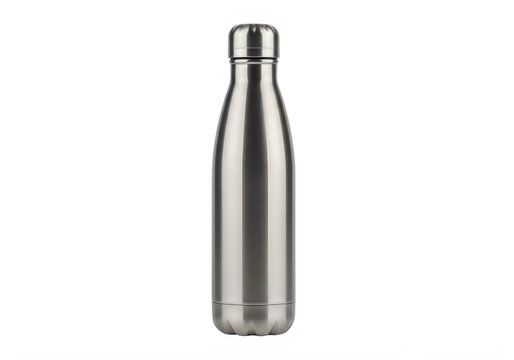Stainless steel insulated water bottle with screw on cap  outdoor drinkware transparent background