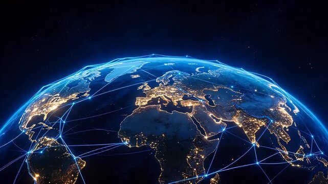 Globe with global network connections