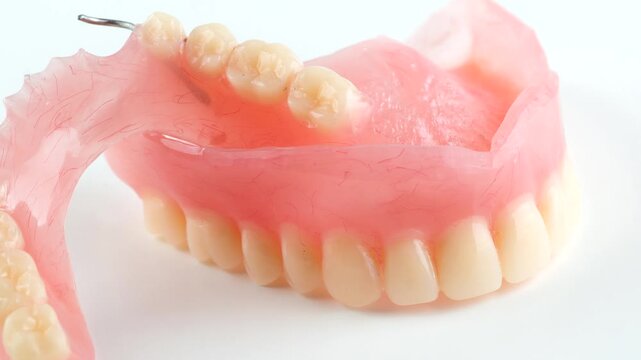 Removable plastic dentures for dental restoration