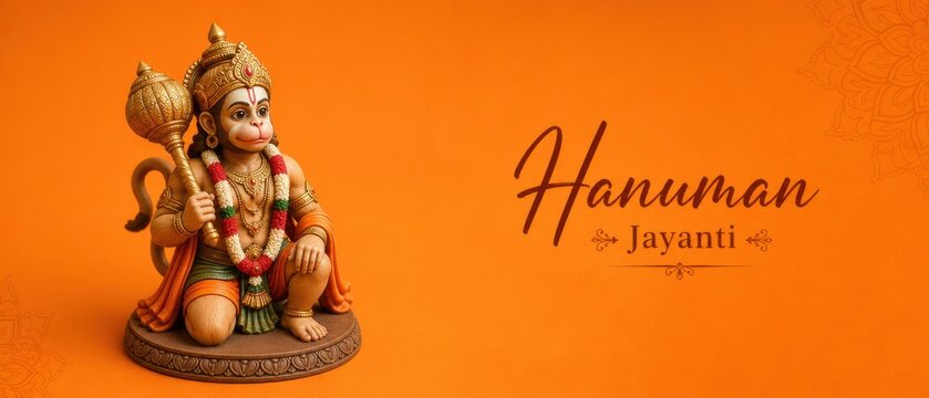 Happy Hanuman Jayanti social media post banner hindu festival