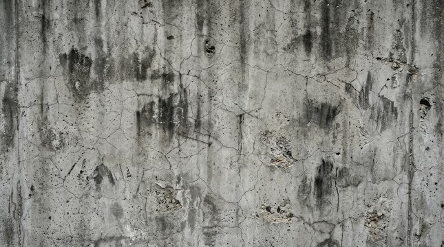 Grungy concrete wall texture with cracks and stains