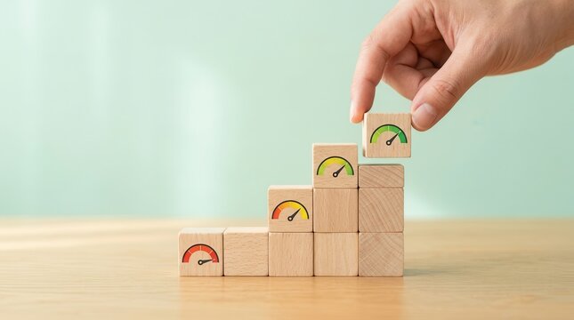 Business acceleration and growth concept shown through continuous improvement.