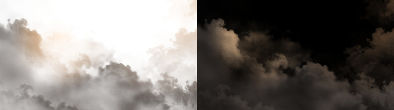 Transparent background with realistic golden clouds and smoky atmospheric textures. This cinematic element is ideal for dramatic sky overlays and creative digital art.