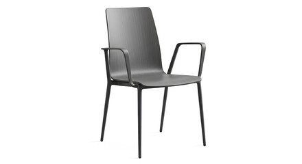 Fototapeta premium Modern black and gray office chair with mesh back and armrests furniture